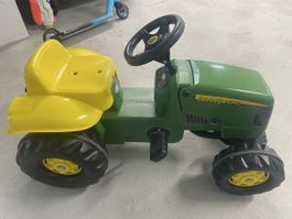 John Deere Trettraktor mit Anhänger & Wassertank top Zustand