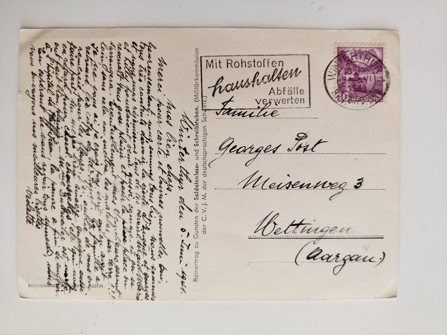 Cartoline postali: Historisches Tessiner Haus, Ansichtskarte, datiert 1941 – Usato da Ohmstal venduto da Lebensfreude05 1