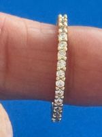 Luxus Elegante gr.17/7 Ring Zirkonia Memoire Goldfarben