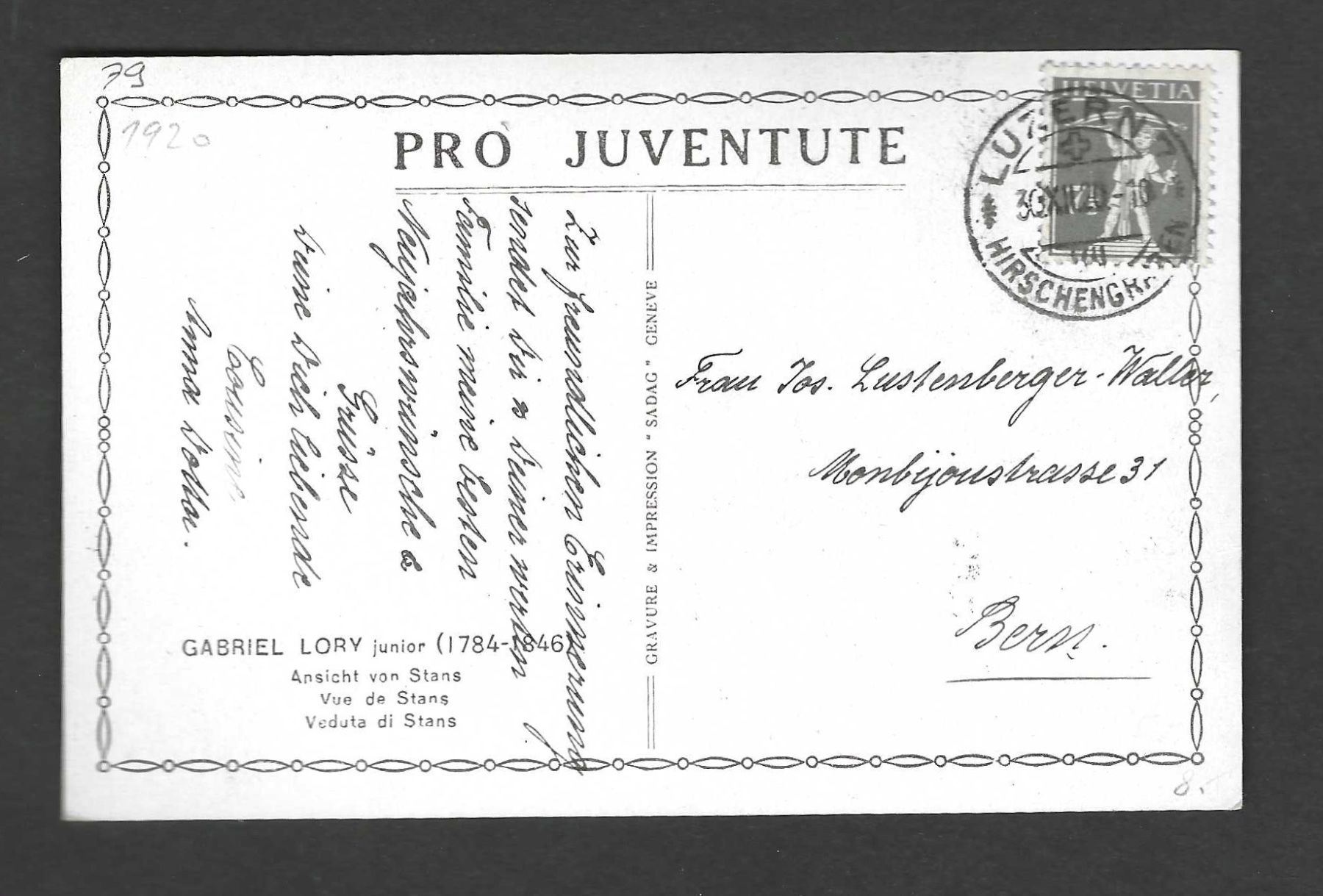 Cartoline: 1 Karte Pro Juventute – Nuovo (secondo la descrizione) da Koblenz venduto da Markenhimmel 1