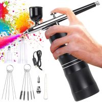 Mini Airbrush Set Spritzpistole mit Kompressor Düse