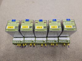5 Stück Comat Relais C3-A 30 DX / 24V inklusive Relaissockel
