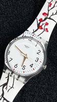 Swatch Uhr Gent mit Kirschblüten Design
