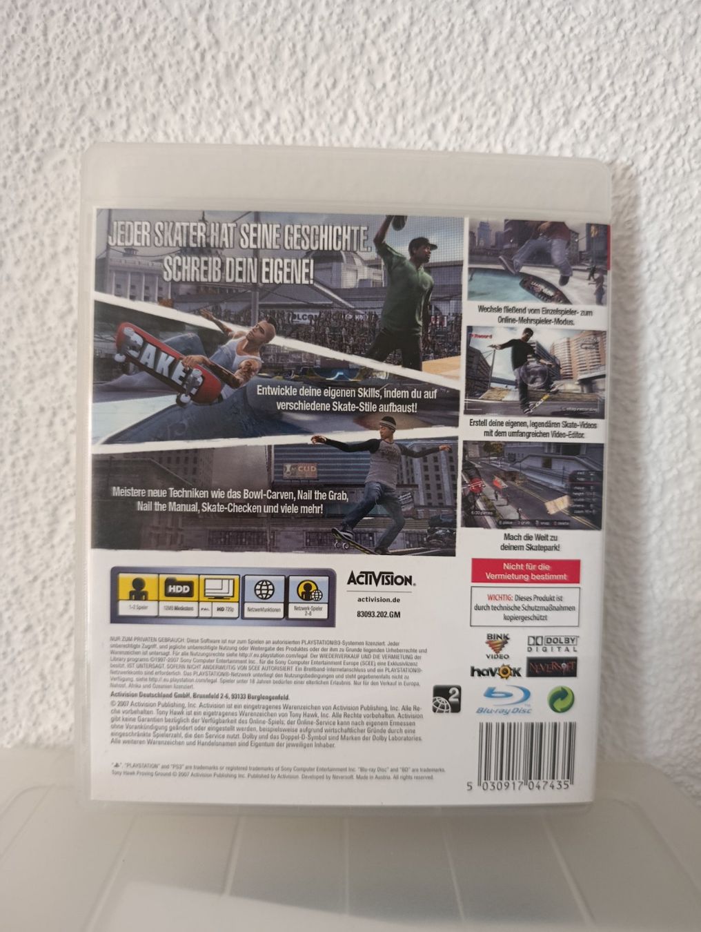 Sony Giochi: Tony Hawk's Proving Ground PS3 – Usato da Wil SG venduto da Donaldus 1