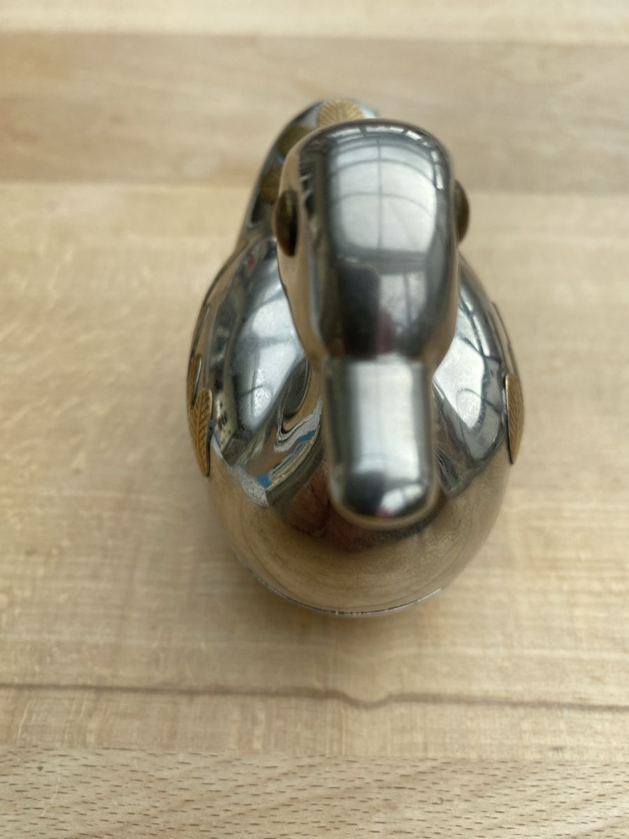 Tutte le decorazioni: Metall-Ente, versilbert mit Messingflügel, Deko Figur – Usato da Wiesendangen venduto da argon03 2