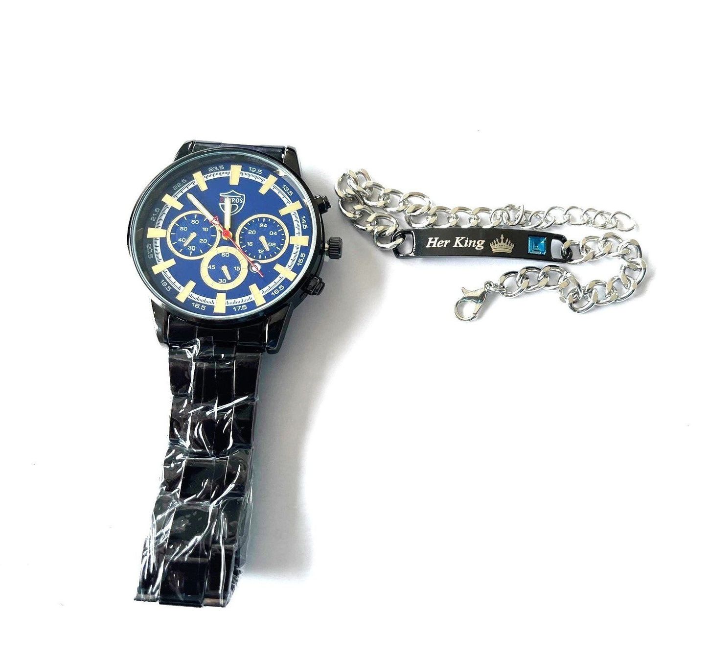 Orologi: Herrenuhr & Armband "Her King" Geschenk Set – Nuovo e nell'imballaggio originale da Wängi venduto da elcigarro