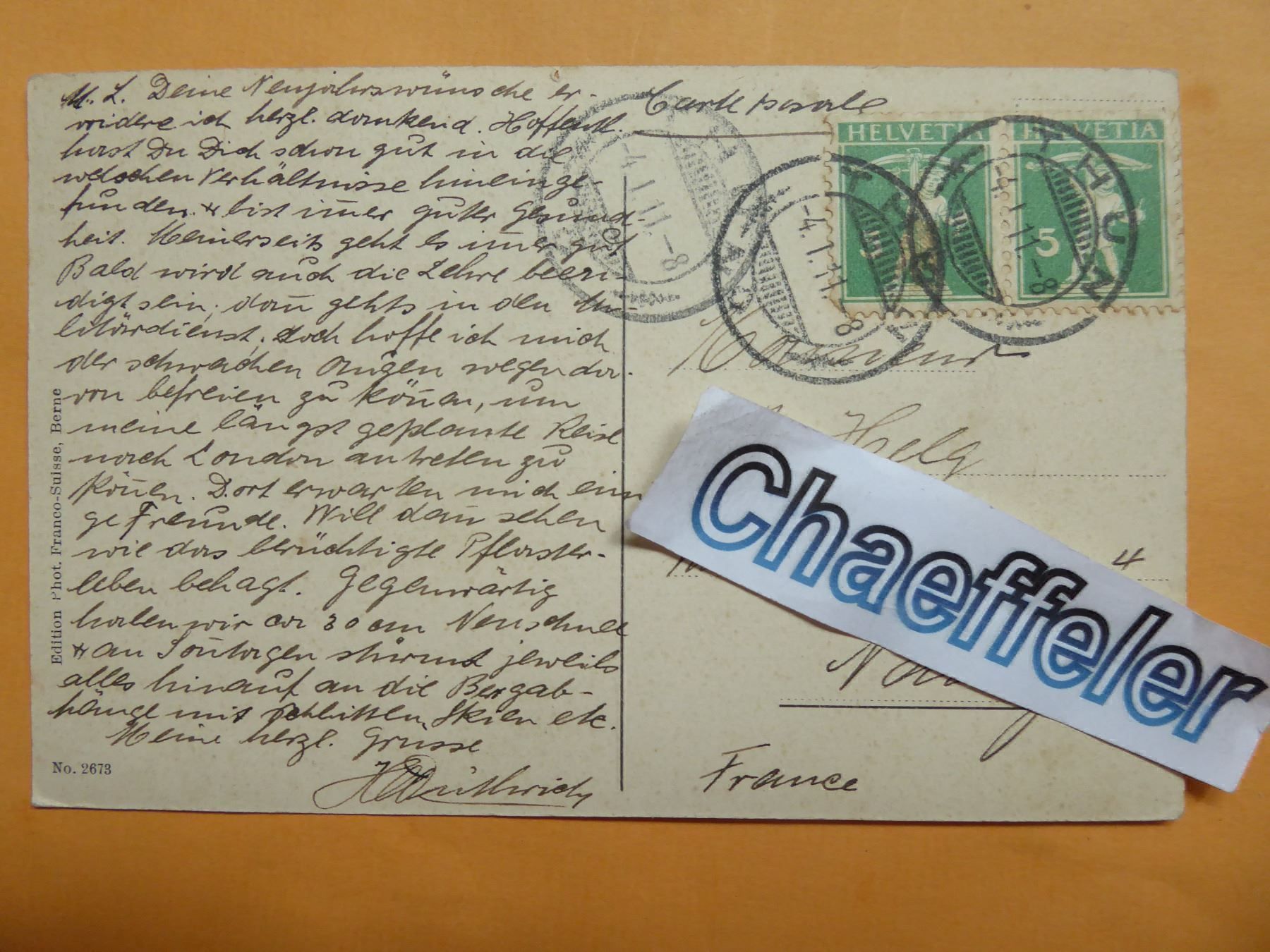 Cartoline postali: 1911 Thun - Totalansicht mit Alpen – Usato da Zürich venduto da Chaeffeler 1