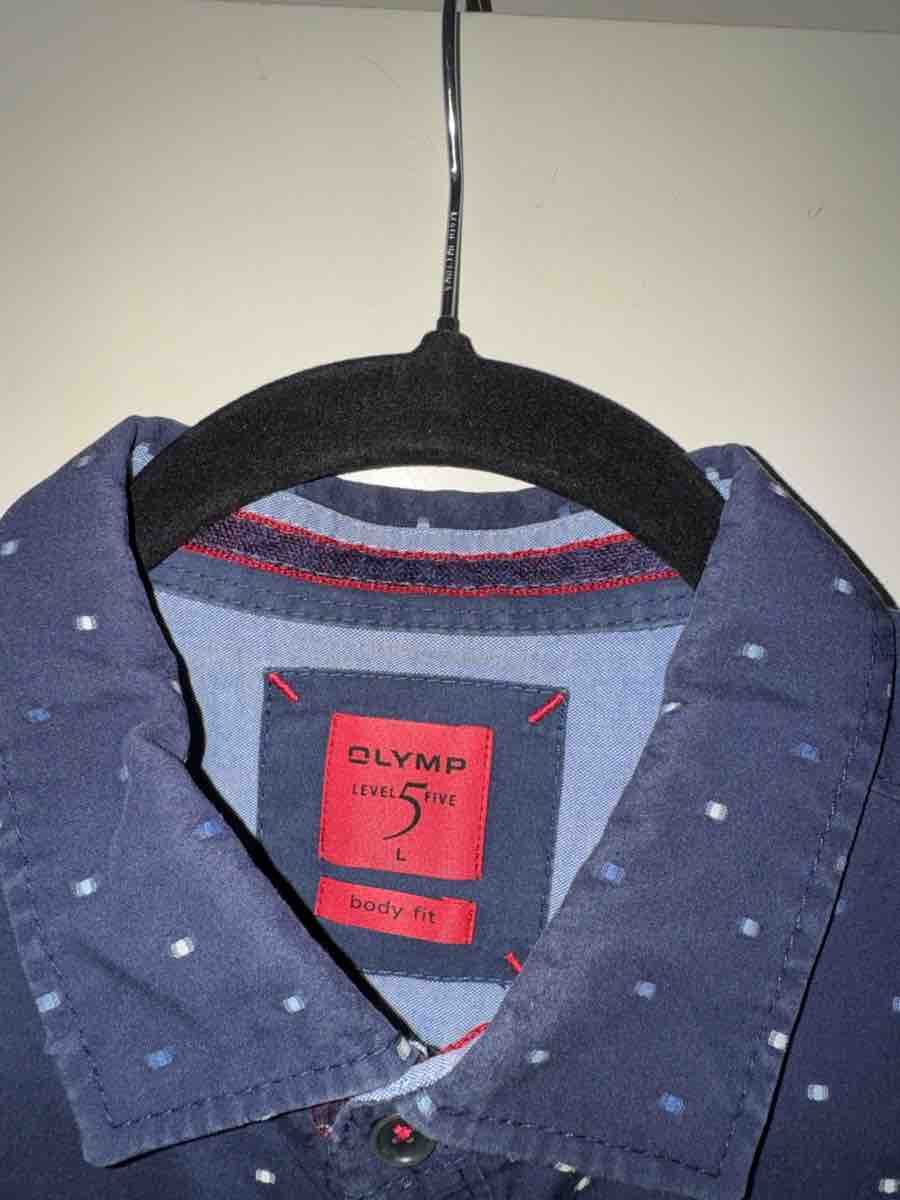 Camicie: Olymp Level 5 Hemd blau gemustert Grösse L – Usato da Zürich venduto da Claude_ 2
