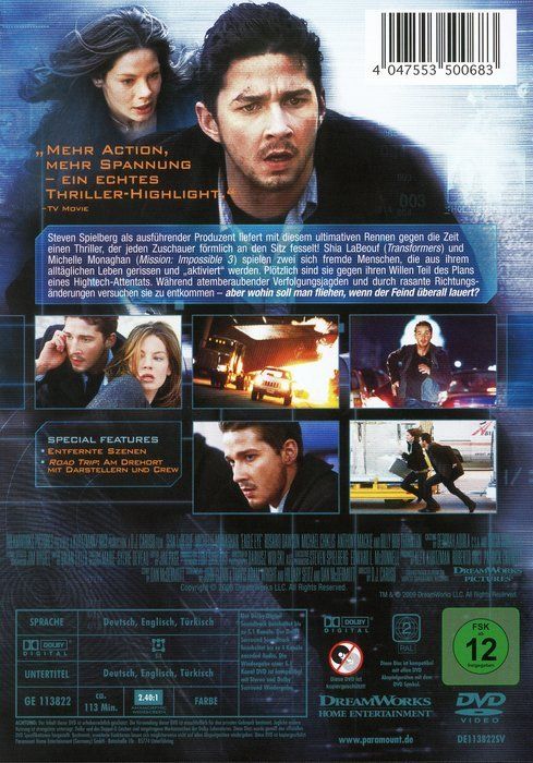 Tutti i DVDs: Eagle Eye - Ausser Kontrolle – Nuovo (secondo la descrizione) da Volketswil venduto da Fraese1 1