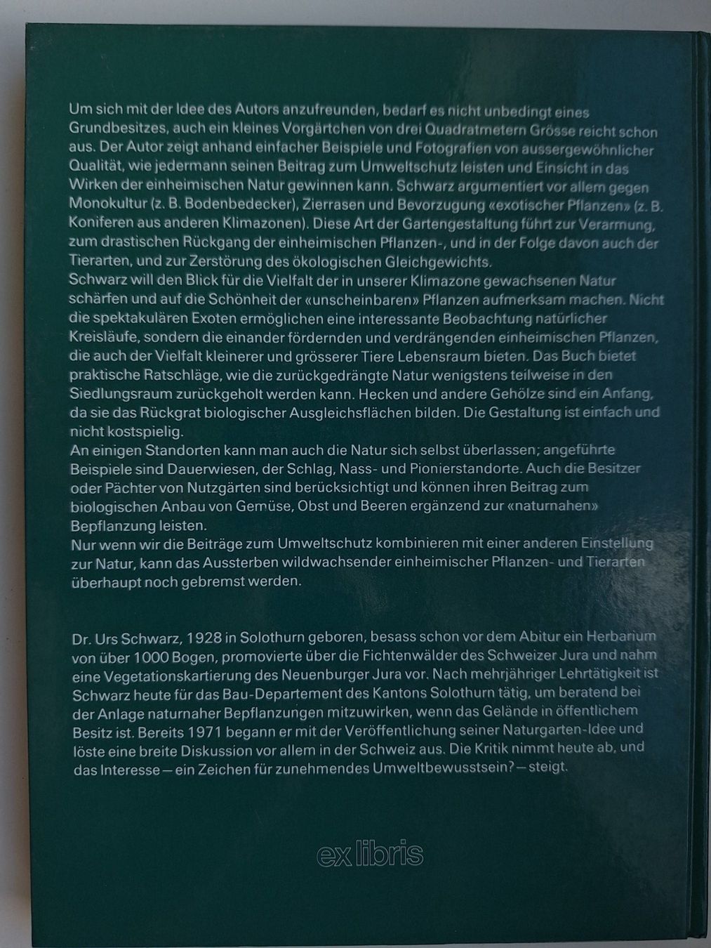 Libri: Der Naturgarten, Urs Schwarz – Usato da Zürich venduto da t24_de 1