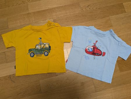 Kinder T-Shirts 2er Set, Auto und U-Boot Grösse 68 Mayoral