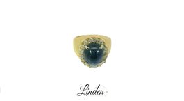 Damenring 750 Gelbgold Blaustein Diamant Gr. 55