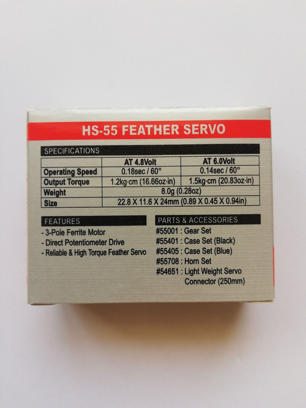 Modellismo RC: Hitec HS-55 Micro Servo – Nuovo e nell'imballaggio originale da Flüh venduto da AMS-Modellbau 1