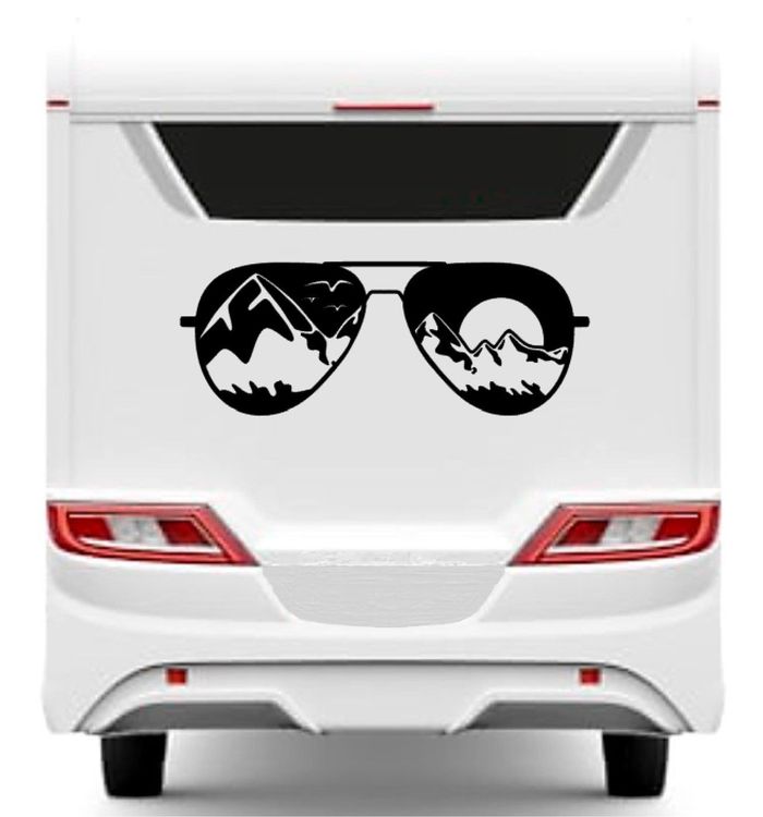 Fahrzeug Aufkleber Auto Wohnmobil VW Camper Wohnwagen Brille