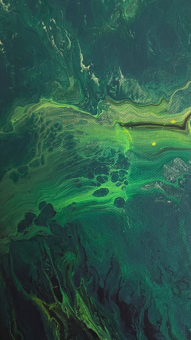 Dipinti: Abstraktes Acrylgemälde "Emerald" 50x70cm Original – Nuovo (secondo la descrizione) da Hochdorf venduto da Jasminurschel 4