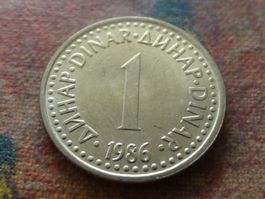 YOUGOSLAVIE  1  Dinar  1986