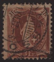 Stehende Helvetia ZNr. 100B  mit Faserpapier - Kat. 140 Fr.