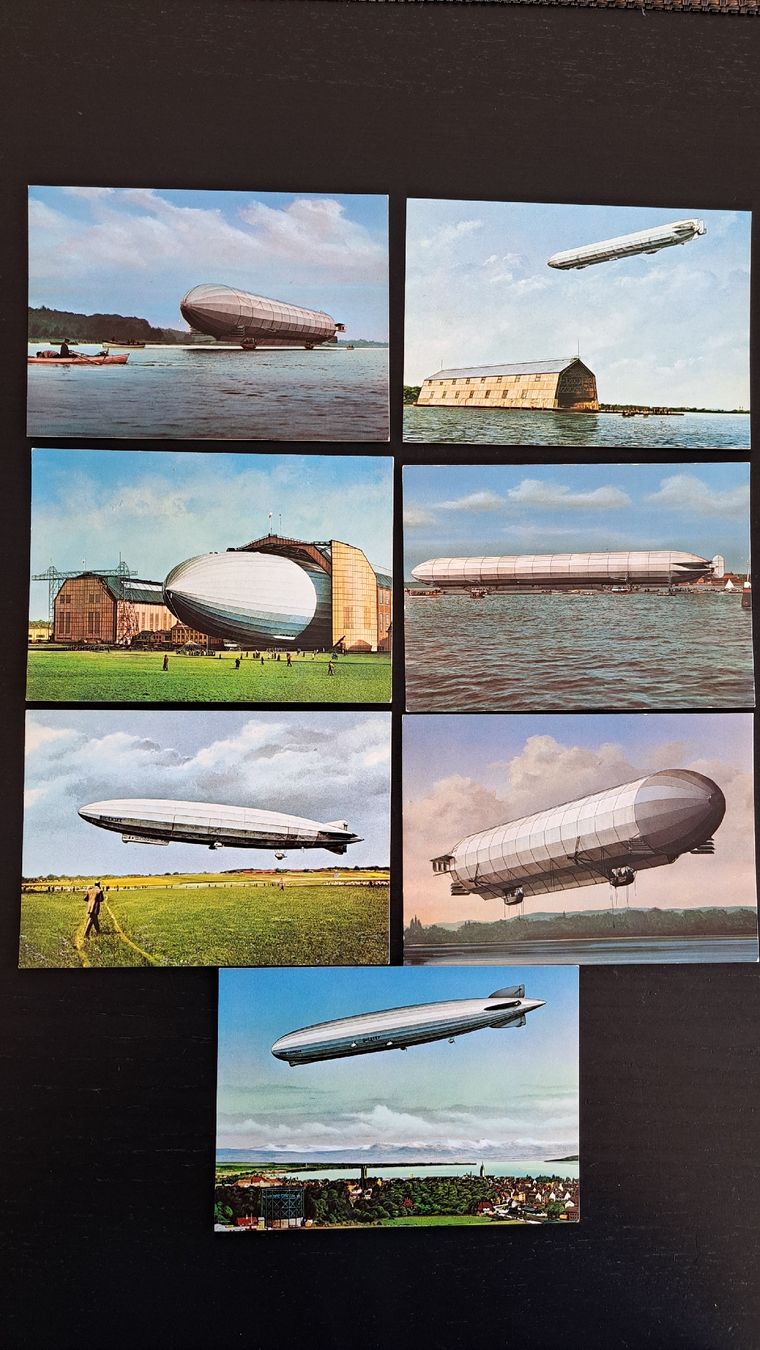 Cartoline postali: Vintage Zeppelin Postkarten Sammlung, 7 Stück – Usato da Riehen venduto da Appia48 5