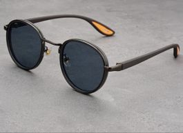 Sonnenbrille Rund Vintage Dunkelgrau