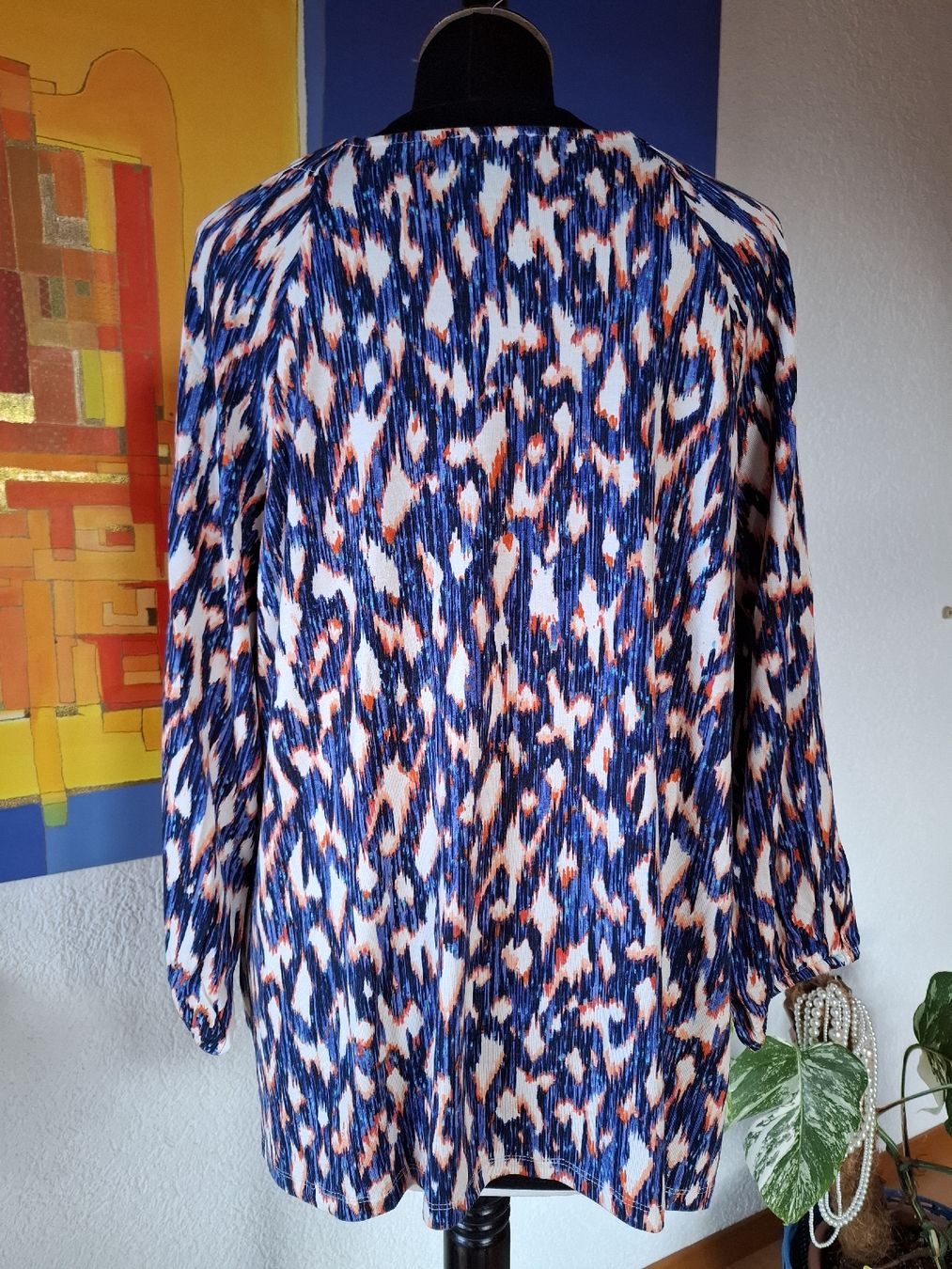 Tuniche: Damen Bluse tunika Gr L 40 42 Blau Orange trendy basic 3000 – Usato da Vinelz venduto da sonnenmond77 5