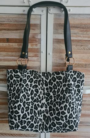 Sac femme Léopard Noir/Blanc/Super Tissu/Doubl.