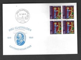 FDC Pro Patria Viererblock 1969