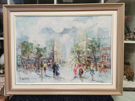 SCÈNE DE VIE HUILE SUR TOILE SIGNÉE