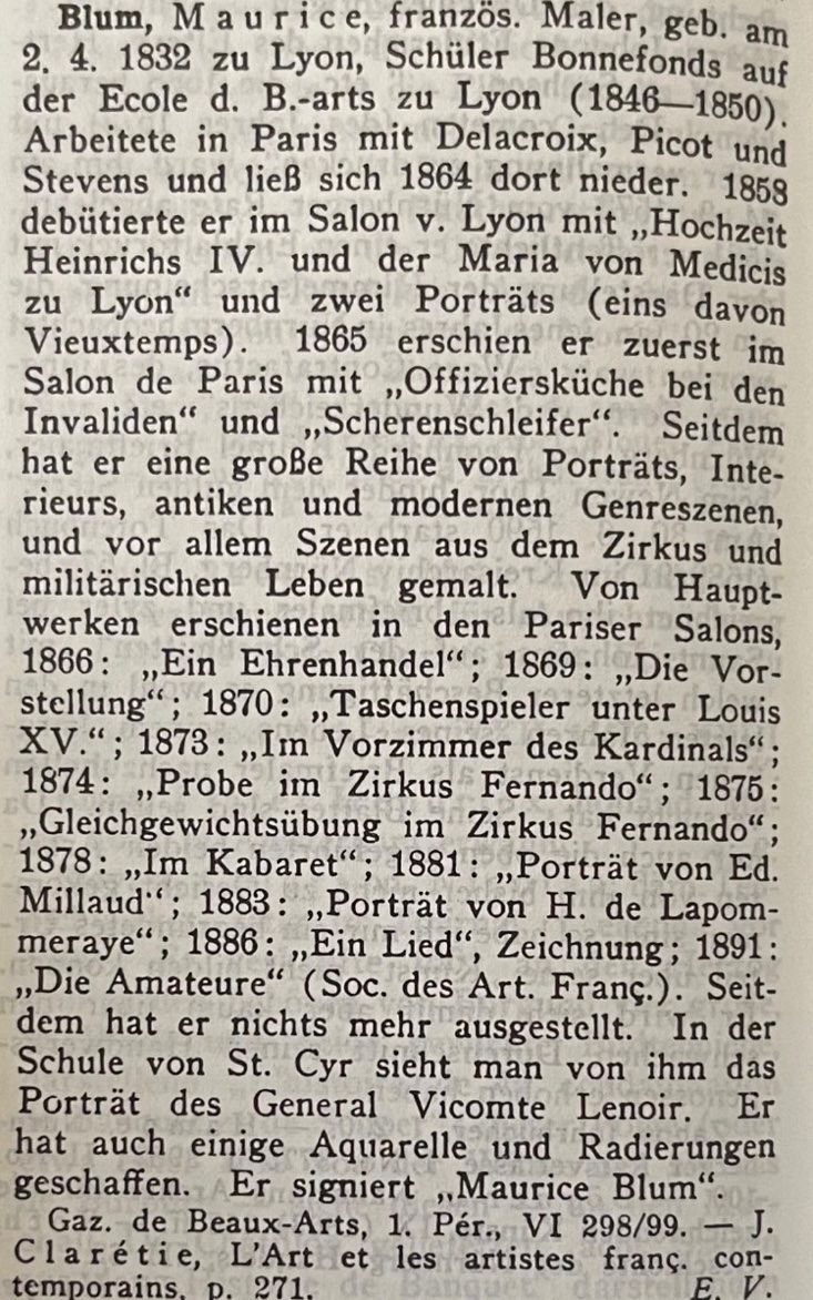 Gemälde: Blum Maurice (1832-1909) – Gebraucht aus Grosshöchstetten von Perle1951 6