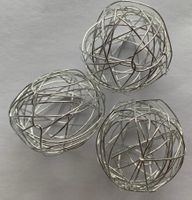 5 Drahtkugeln silber 30mm