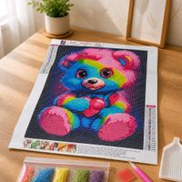 Kit pour diamond painting Ourson arc-en-ciel