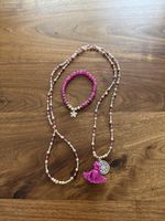 🌸 Schmuckset: Kette, Armband - Lila Perlen 🌸