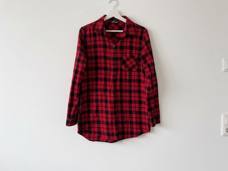 Karierte Bluse / Karohemd aus 100% Baumwolle Gr.S
