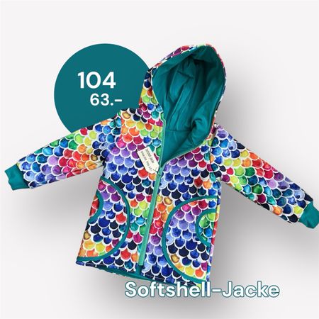 handgenähte Softshell Jacke Grösse 104 Unikat