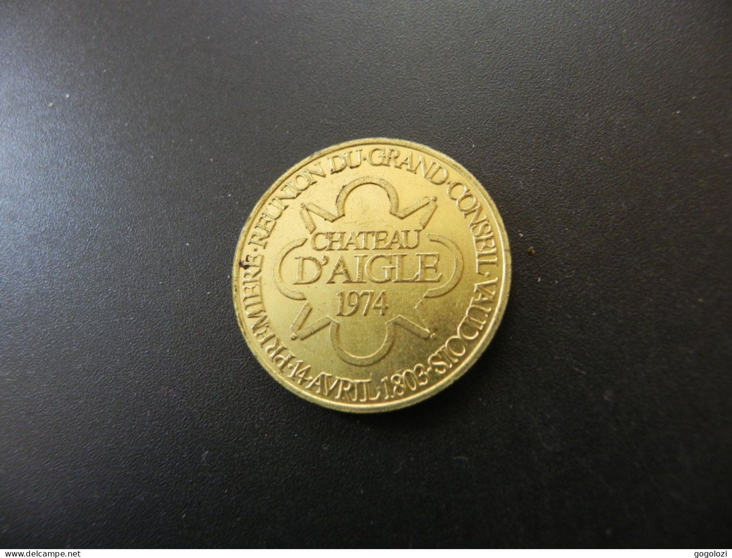 Medaglie: Jeton Vaud Château de Aigle 1974 – Usato da Biel/Bienne venduto da Gogolozi 1