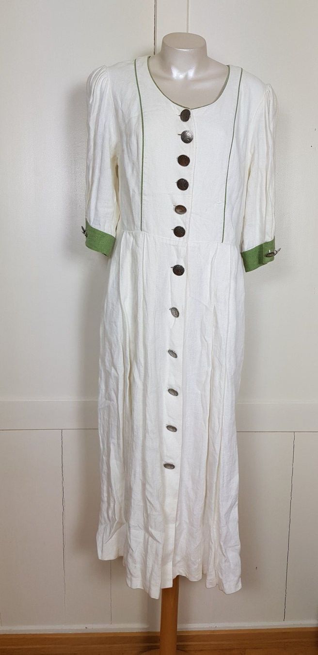 Vestiti: Kleid, Trachtenkleid, Dirndl, Leinen, Gr. 46 – Usato da Uster venduto da Astral