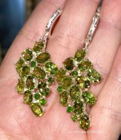 “Green Italian Grapes” Peridots SS925 Summertime Earrings