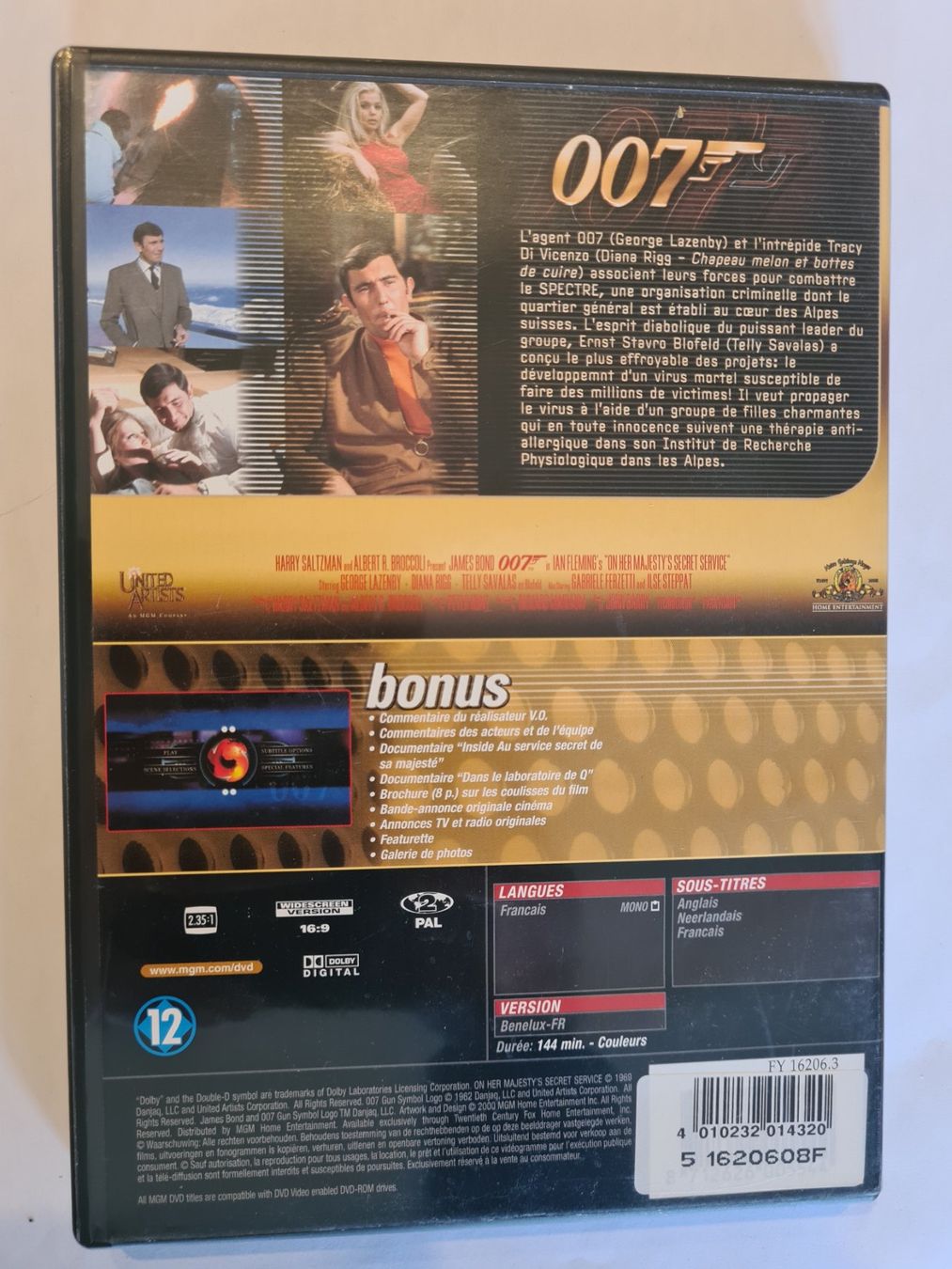 Tutti i DVDs: DVD James Bond 007 Au service secret – Usato da Tavannes venduto da Xeney 1