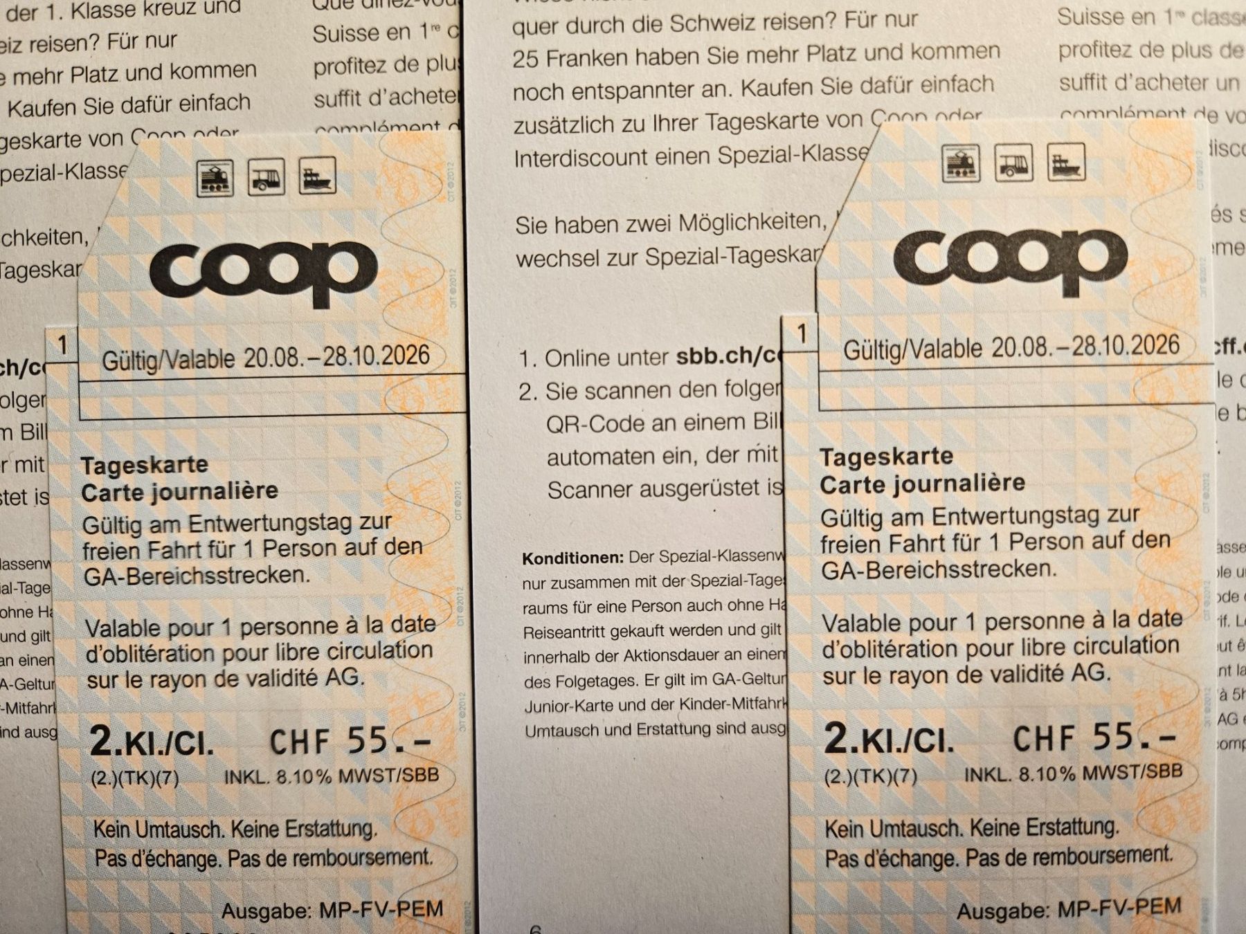 Billets: Tageskarte SBB – Neuf avec emballage d'origine à Worb par jun_fj8w 1