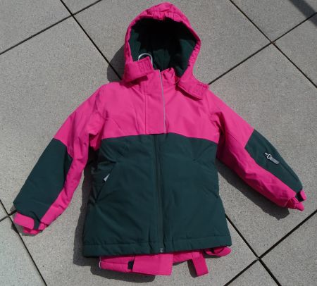 Skijacke Skihose rosa Gr 122 128 pink dunkelgrün Skianzug