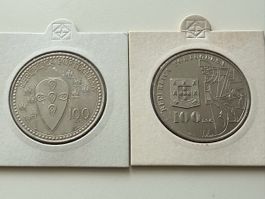 2 x 100 Escudos Portugal (1985 & 1987)