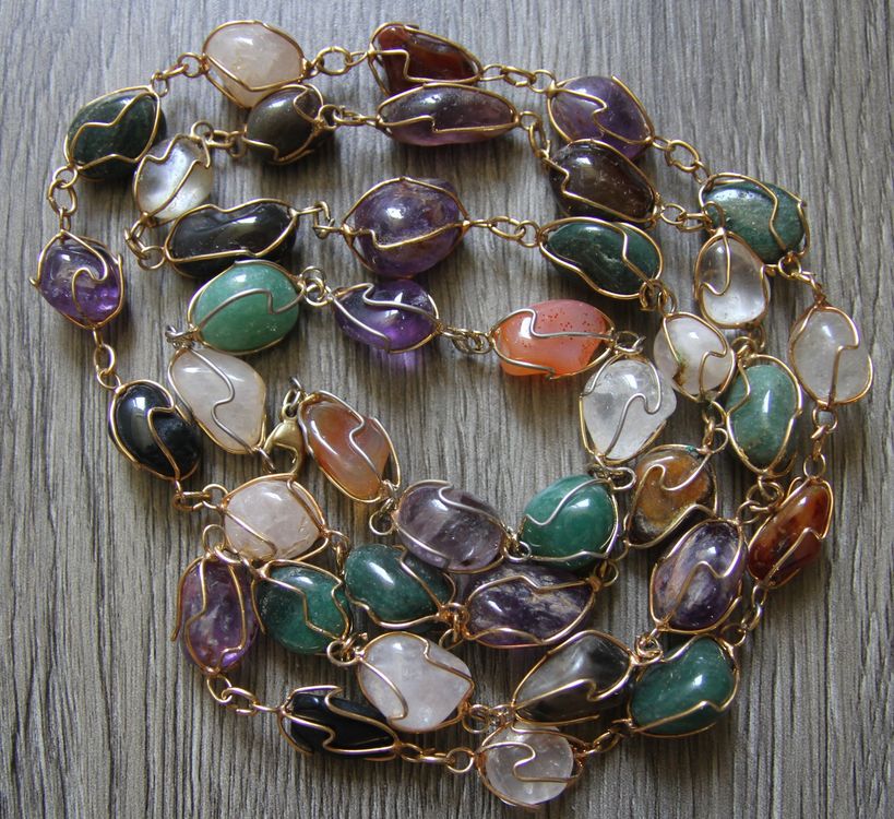 Mega Edelstein Kette + Armband Amethyst, Bergkristall u.s.w. (Gebraucht ...