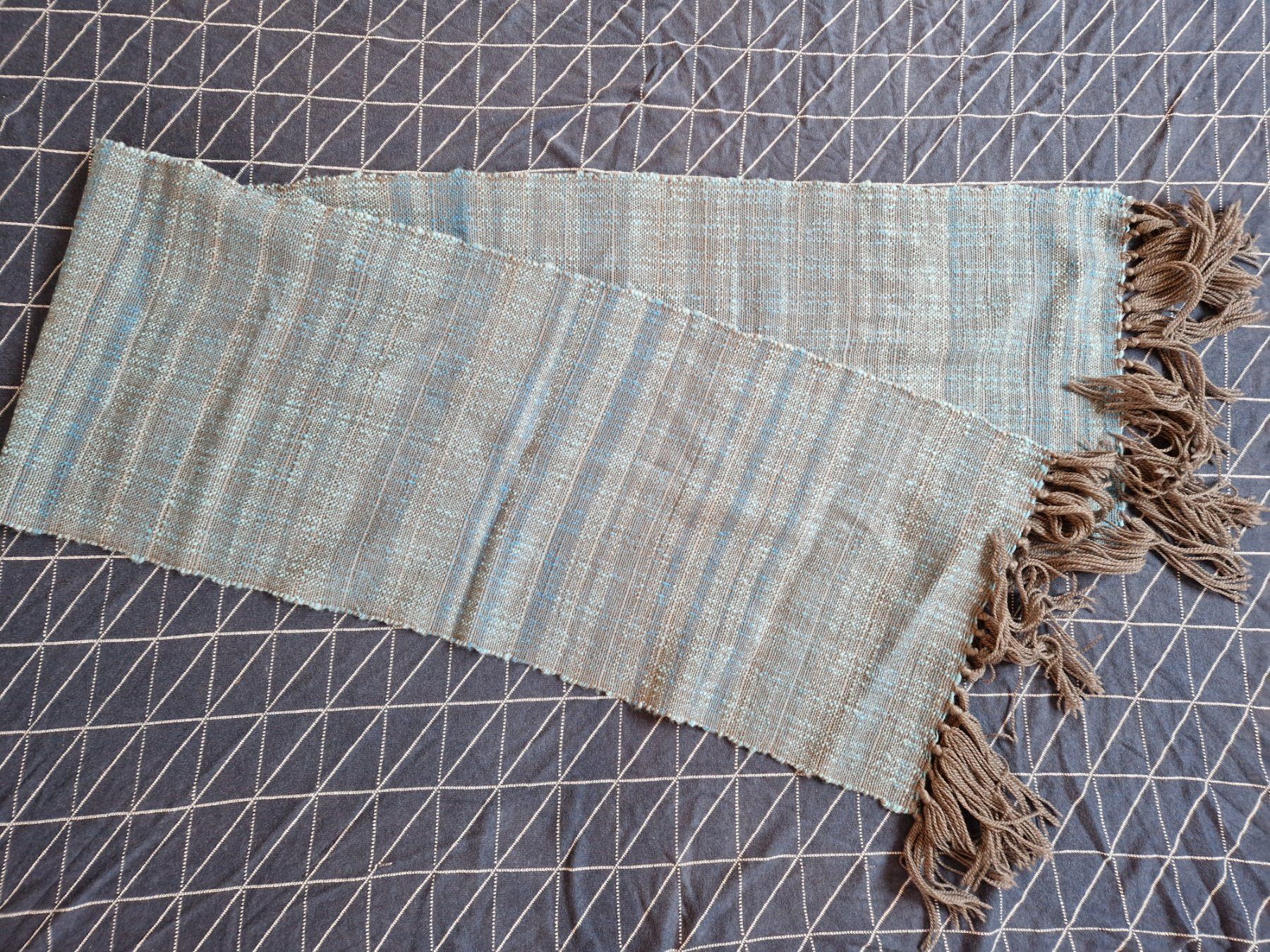 Foulards, Tücher & Schals: Blau-grauer langer Wollschal – Gebraucht aus MUEHLAU von ibo_5c7d
