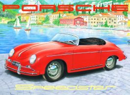 BlechschildPORSCHESPEEDSTER-rot- 30 x 40 cm