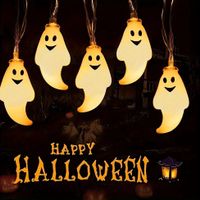 10 LED Süsse Geist Lichterkette Halloween Deko 👻🎃💡