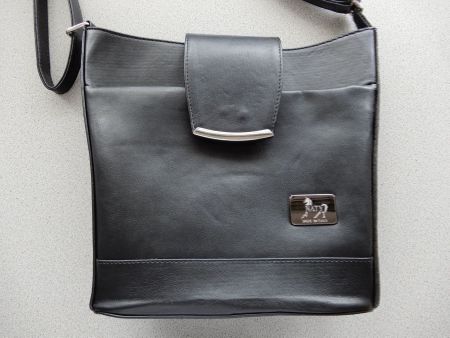 Lederhandtasche Made in Italy, schwarz