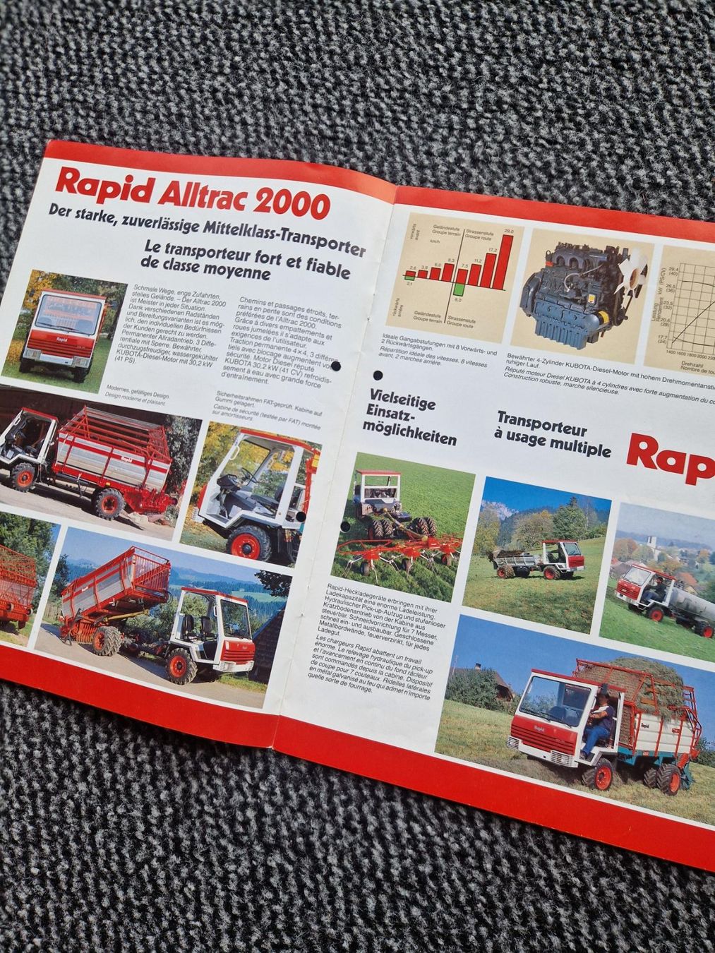 Rapid Trattori: Original Prospekt Rapid Alltrac 2000 / 3000 Transporter – Usato da Dürnten venduto da Bachtel84 1