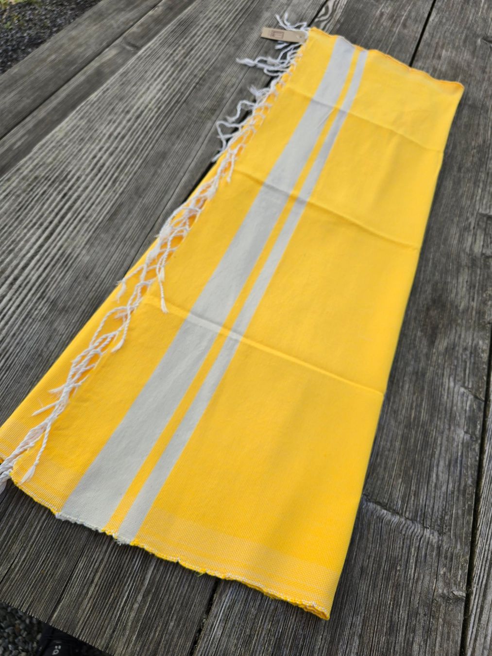 Badetücher: Fouta: Hammamtuch sonnengelb/blanc cassé-ANGEBOT – Neu (gemäss Beschreibung) aus Romanshorn von Rachacha 3