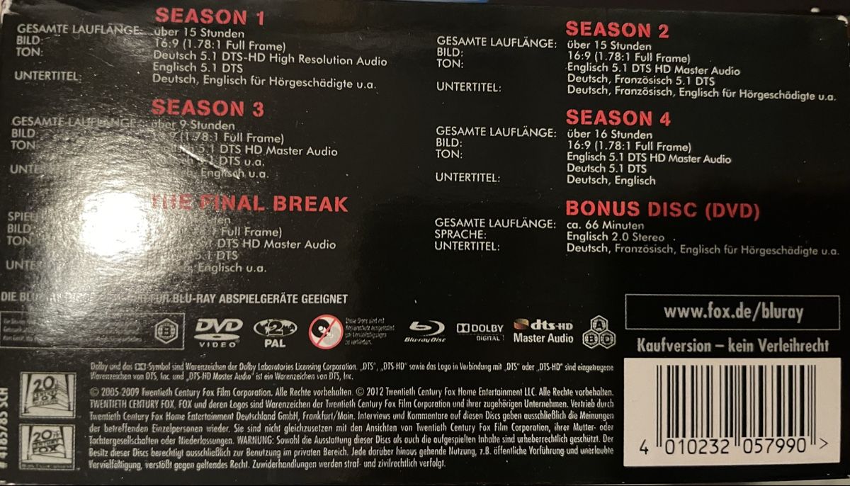 Alle DVDs: Prison Break - Komplette Serie 1-4 – Gebraucht aus Waldenburg von Gonzo8 2