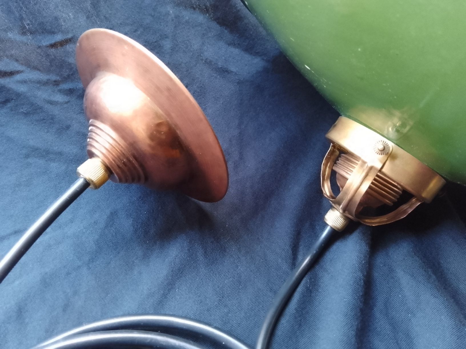 Lampadari & plafoniere: Vintage Industrielampe Deckenlampe Emaille Plafonnier Vert – Usato da St. Gallen venduto da EastLakeConcept 3