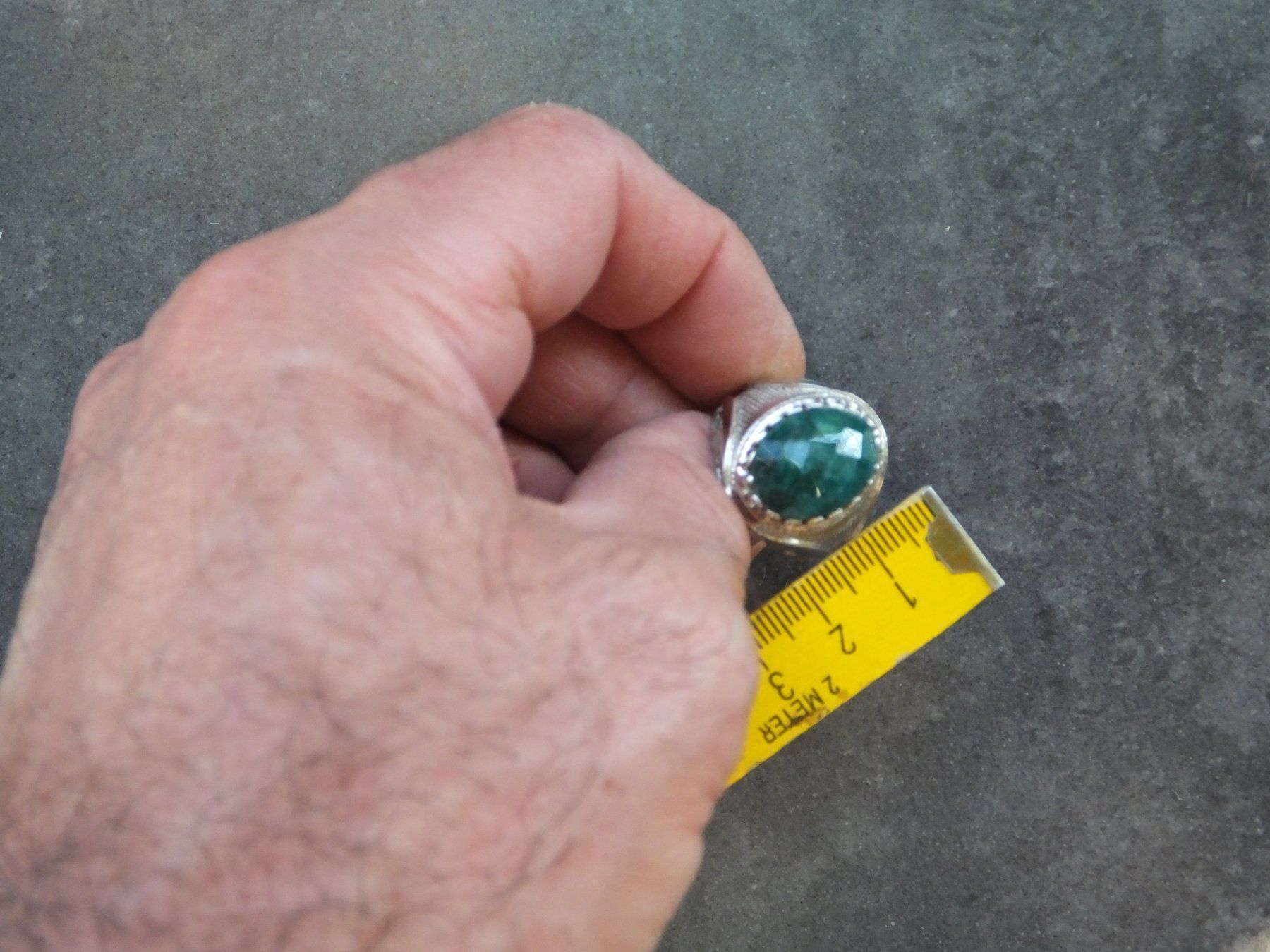Ringe: Herrenring mit Echtem Emerald Stein – Neu (gemäss Beschreibung) aus Unterentfelden von l654321a 7